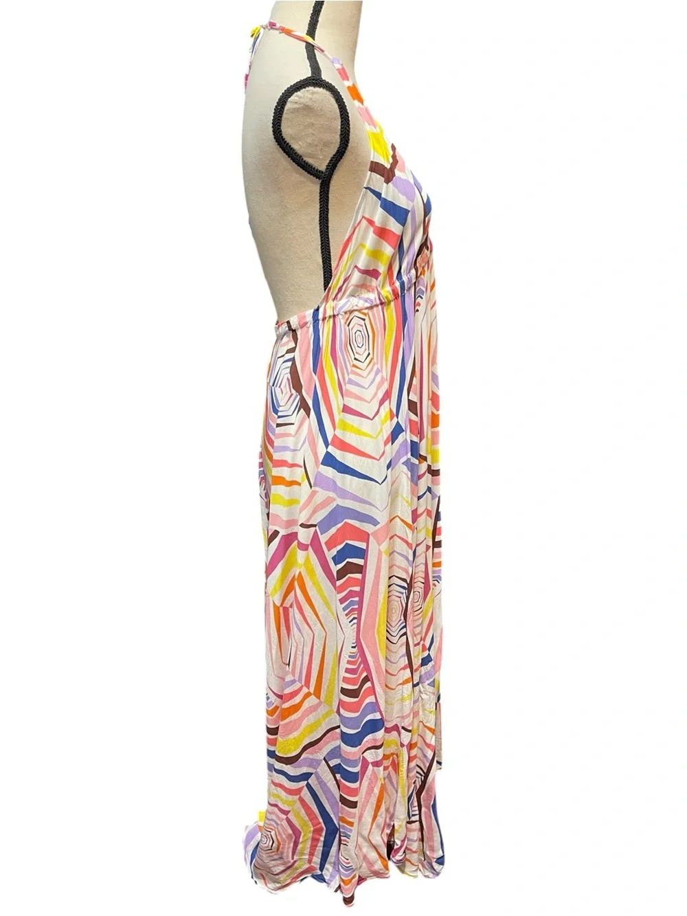 Kate Spade Geobrella Colorful Halter Maxi Dress Coverup Resort wear‎ Swim Beach